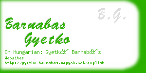 barnabas gyetko business card